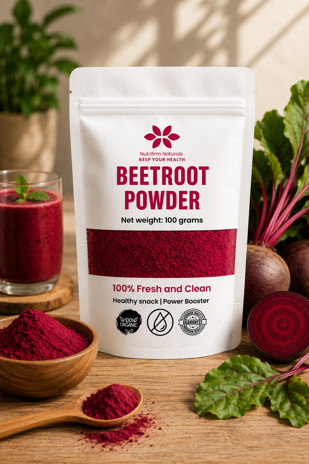 Nutrifirm Naturals Organic Beetroot Powder 100g – 100% Pure & Natural