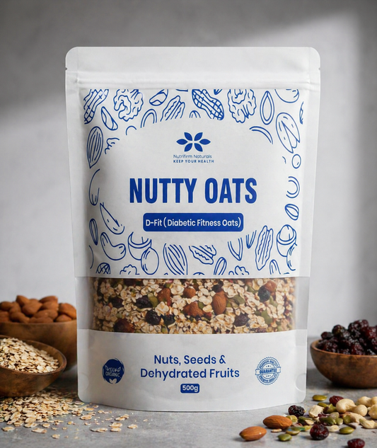 Nutrifirm Naturals D-Fit |  Diabetics Fitness Oats - Nuts and Seeds With FREE 100g Chia Seeds Pack