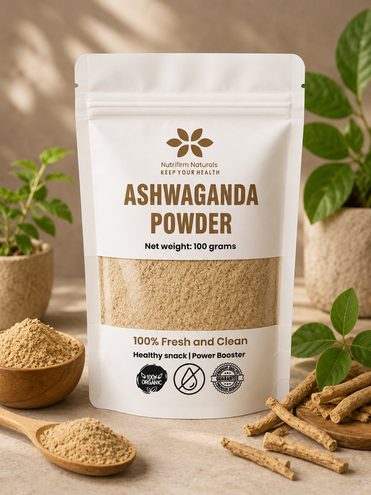 Nutrifirm Naturals Ashwagandha Powder 100g – Premium Herbal Powder for Stress Support, Better Sleep & Daily Wellness | 100% Pure