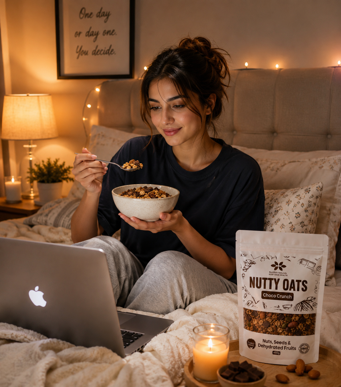 Nutrifirm Naturals Nutty Oats Choco Crunch – Healthy Breakfast Oats, Nuts, Seeds & Dark Chocolate | High Fiber