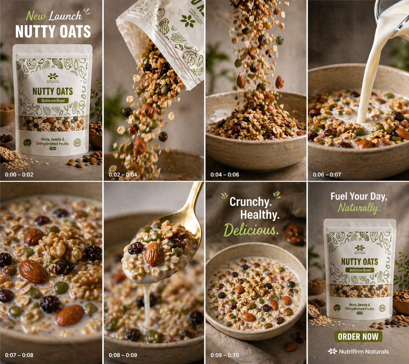 Nutrifirm Naturals Nutty Oats -  Balance Bowl With Nuts Seeds and Dehydrated Fruits